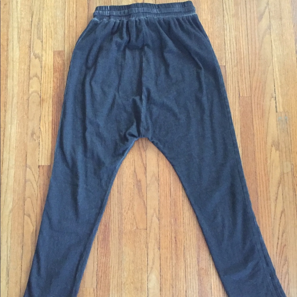 Pol M Pants Cotton Fleece Harem Grey Elastic Waist - Picture 5 of 8